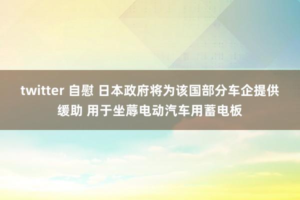 twitter 自慰 日本政府将为该国部分车企提供缓助 用于坐蓐电动汽车用蓄电板