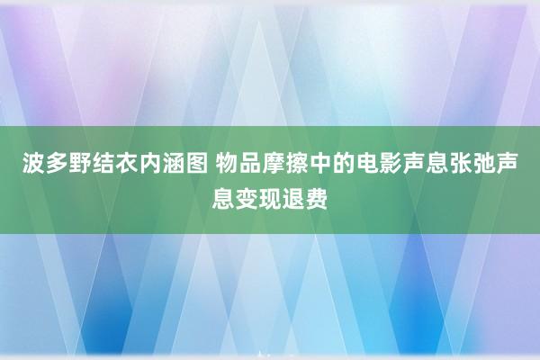 波多野结衣内涵图 物品摩擦中的电影声息张弛声息变现退费
